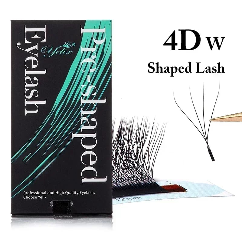 Természetes puha 3D-8D W alakú előkészített legyezőszempillák