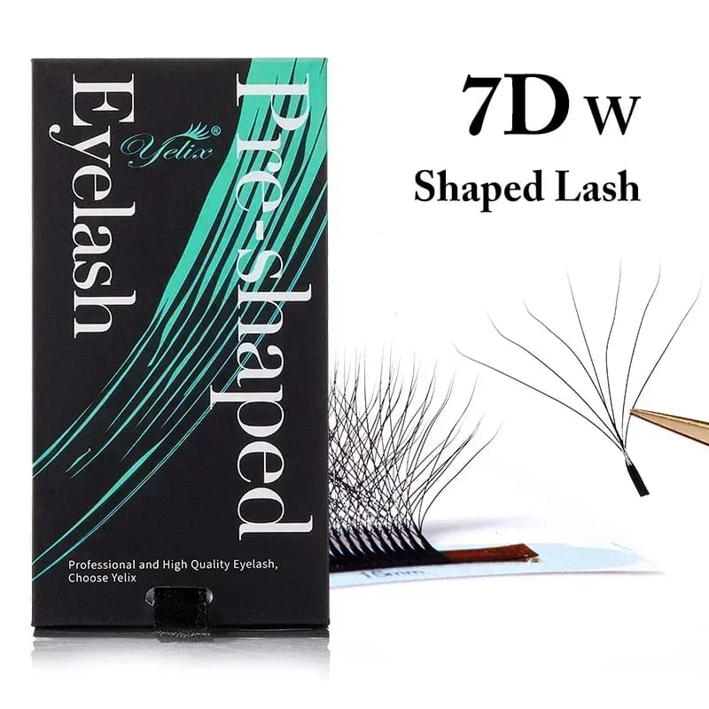 Természetes puha 3D-8D W alakú előkészített legyezőszempillák