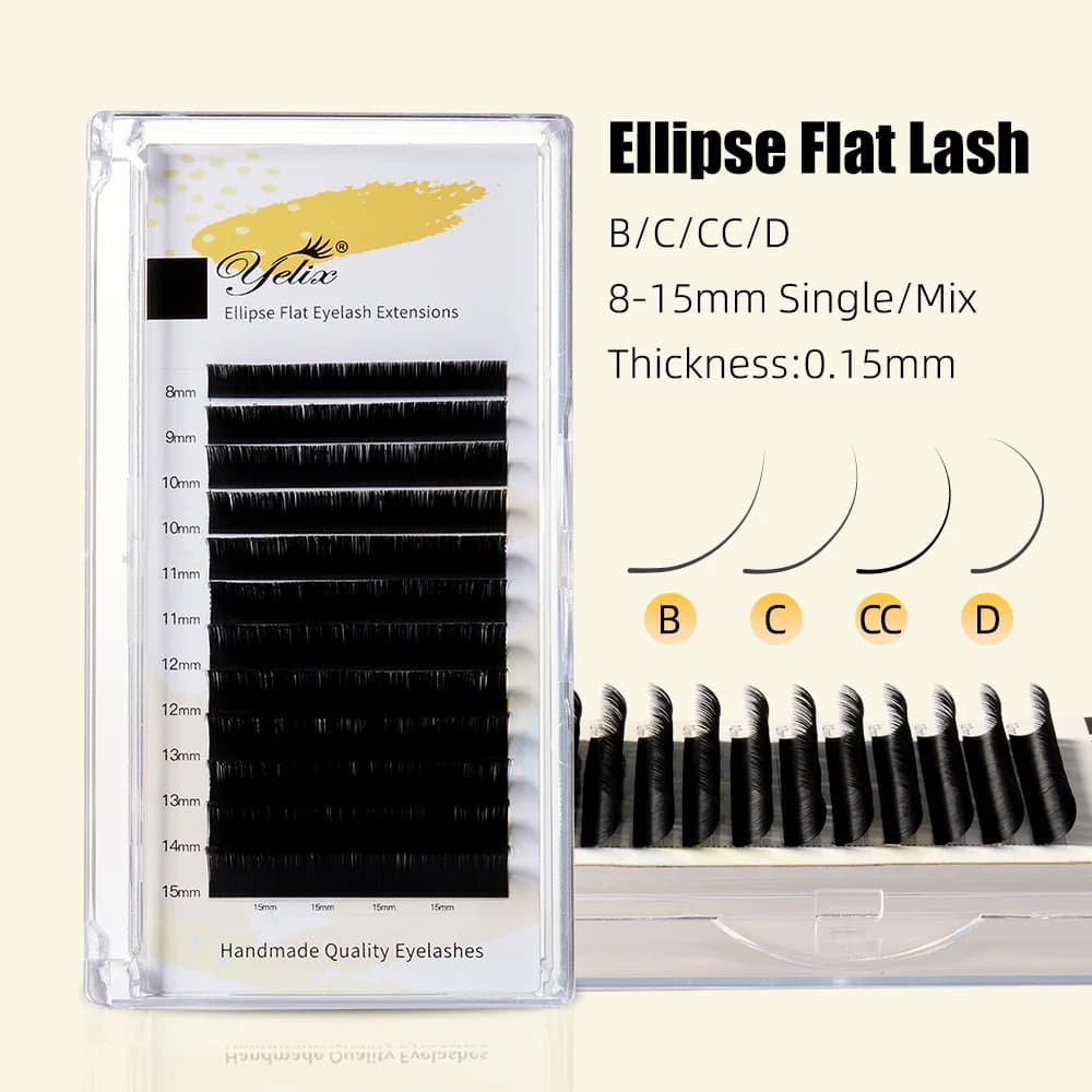12 soros 0.15mm matt fekete split tip szempillák