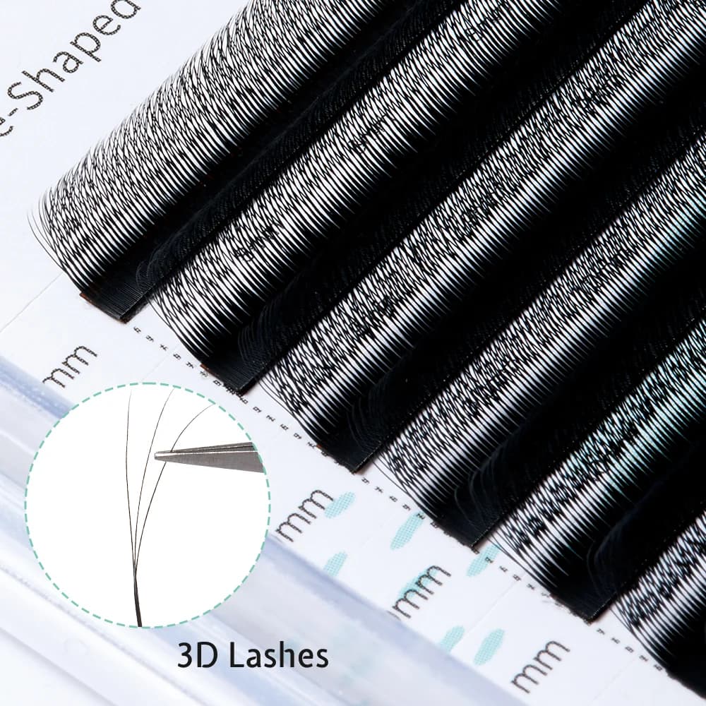 3D W-alakú kisebb térközű előre gyártott volume szempillák