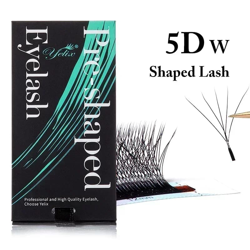 Természetes puha 3D-8D W alakú előkészített legyezőszempillák