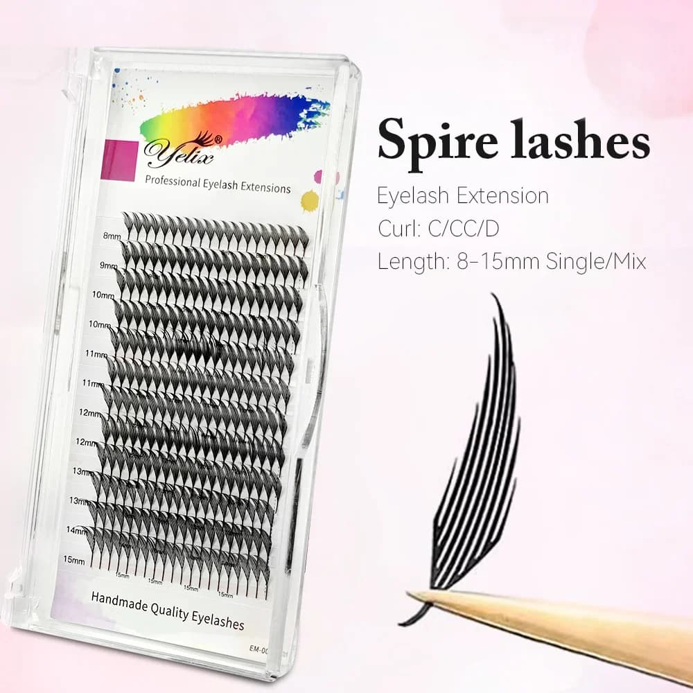 Spire Alakú Bloom Előre Kész Ventilátoros Pillahosszabbítások