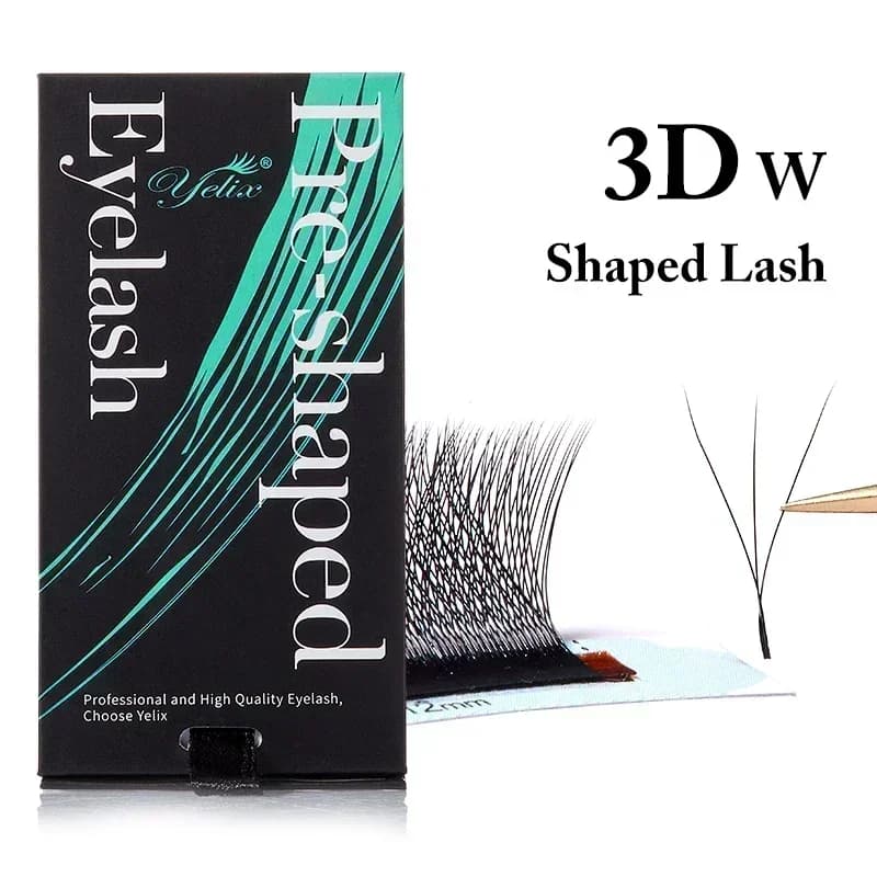 Természetes puha 3D-8D W alakú előkészített legyezőszempillák