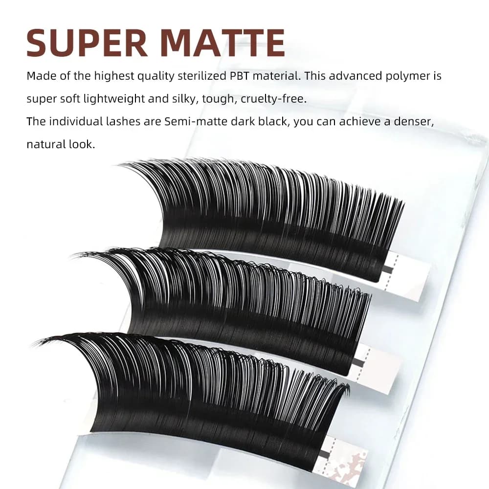 Szuper matt klasszikus egyedi szempilla toldás 0,18mm