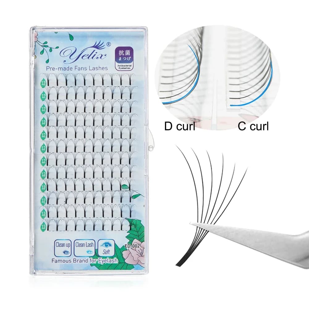 Előkészített Volume Fan Szemöldökszempillaszálak, 12 sor, 2D-6D